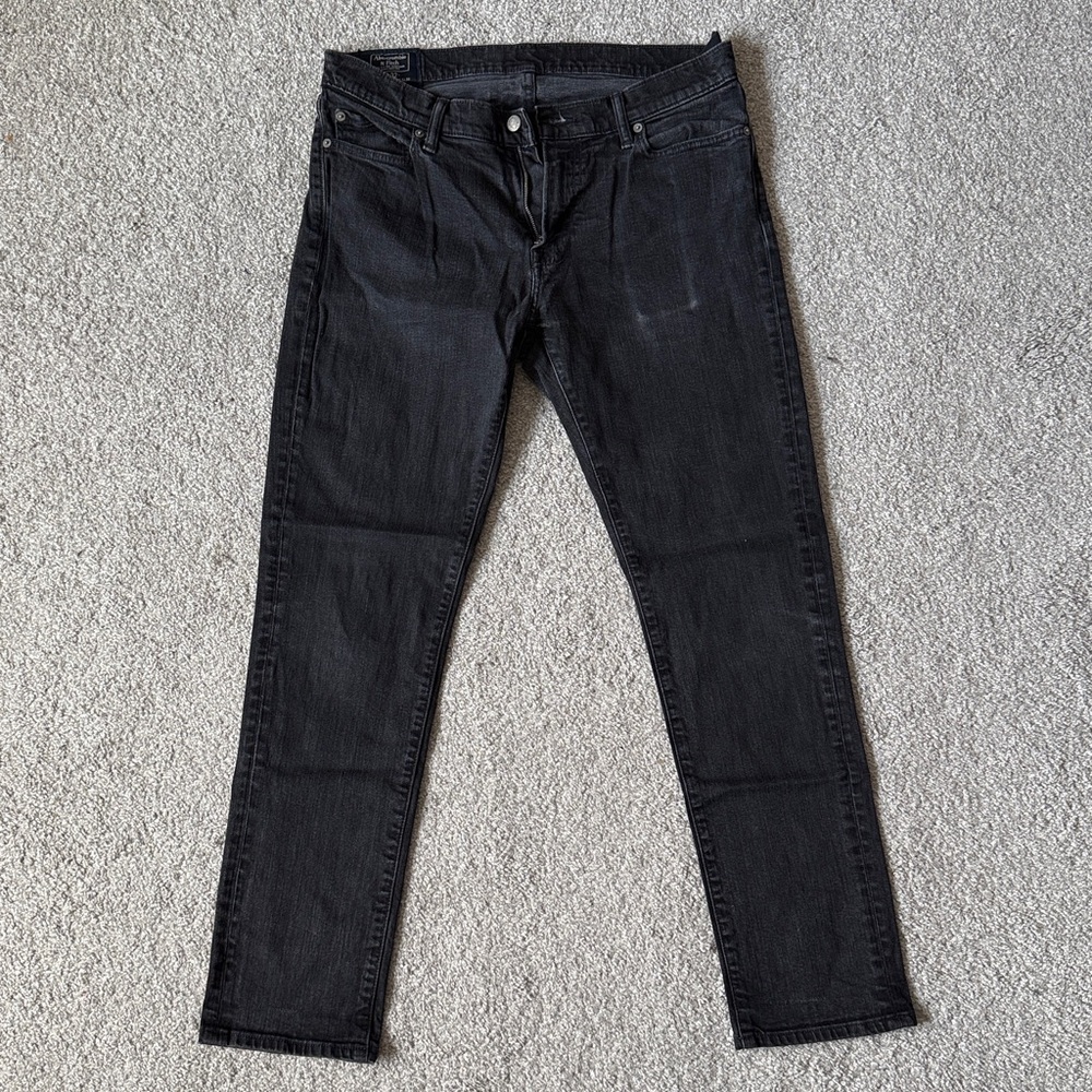 Abercrombie & Fitch Dark Gray Slim Jeans Rustin Athletic Slim 32/32